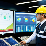 A professional male environmental engineer, in a modest business suit with a safety helmet and high-visibility vest, confidently stands in the control room of a state-of-the-art waste-to-energy facility. He is focused on large data screens displaying environmental metrics, with a subtle emphasis on clean energy production and efficient waste processing. The background features advanced machinery and spotless industrial architecture, illustrating innovation and sustainability. The scene is well-lit, captured in a professional photography style, depicting a modern, high-tech environment. Perfect anatomy, correct proportions, natural pose, well-formed hands, proper finger count, natural body proportions. Fully clothed, appropriate attire, professional dress, safe for work, appropriate content, family-friendly.