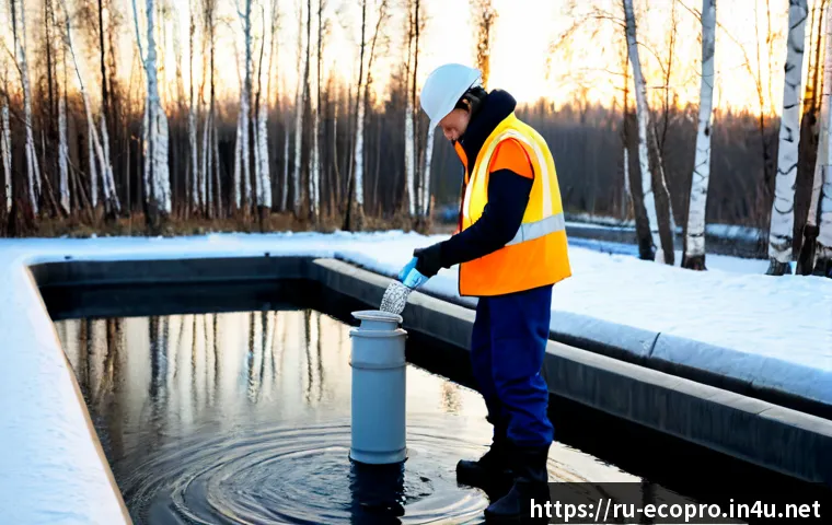 Home 13 환경보전기술자 실무 사례 - Photorealistic environmental conservation engineer in a Russian industrial city, wearing clean safet...